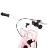 vidaXL V&eacute;lo enfant avec porte-bagages avant 14 pouces Blanc et rose