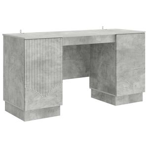 vidaXL Bureau Gris b&eacute;ton 142,5 x 50 x 75 cm Bois d'ing&eacute;nierie
