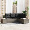 vidaXL Ensemble de canap&eacute; de jardin 4 pcs Gris polyrotin