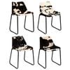 vidaXL Chaises &agrave; manger lot de 4 cuir v&eacute;ritable de ch&egrave;vre