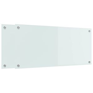 vidaXL Protection de cuisine 2 pcs Blanc 90 x 40 cm verre tremp&eacute;