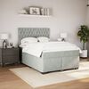 vidaXL Sommier &agrave; lattes de lit et matelas Gris clair 140x200cm Velours