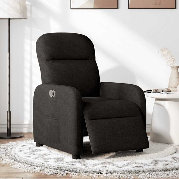vidaXL Fauteuil inclinable &eacute;lectrique Noir Tissu