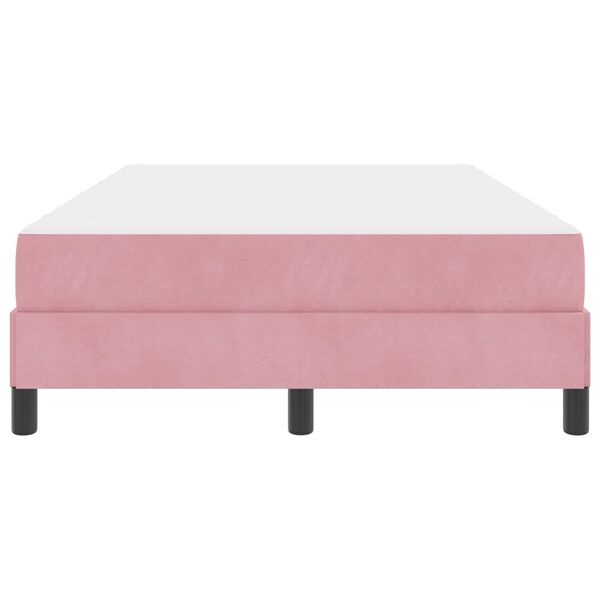 vidaXL Lit &agrave; ressorts avec matelas Rose 120 x 220 cm tissu