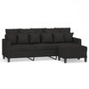 vidaXL Canap&eacute; &agrave; 3 places avec repose-pieds Noir 180 cm Tissu