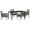vidaXL Ensemble de salle &agrave; manger pour jardin 5 pc Marron polyrotin