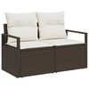 vidaXL Ensemble de Canap&eacute;s avec coussin Marron et Cr&egrave;me polyrotin