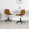 vidaXL Chaises pivotantes &agrave; manger lot de 2 Marron Velours