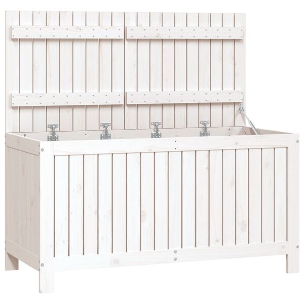 vidaXL Bo&icirc;te de rangement de jardin Blanc 121x55x64 cm Bois de pin