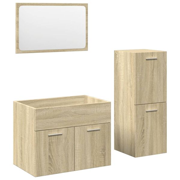 vidaXL Ensemble de meubles de salle de bain 3 pcs ch&ecirc;ne sonoma
