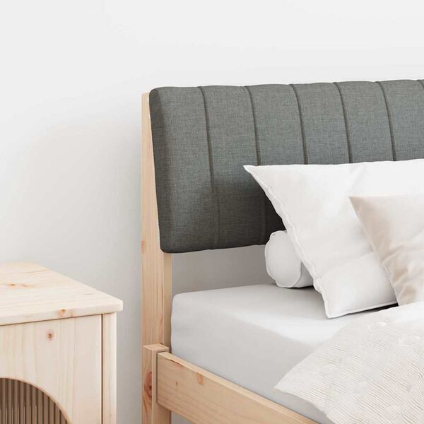 vidaXL T&ecirc;te de lit capitonn&eacute;e Gris fonc&eacute; 90 cm Pin massif