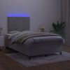 vidaXL Sommier &agrave; lattes de lit avec matelas LED gris clair 120x190 cm