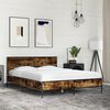 vidaXL Cadre de lit sans matelas ch&ecirc;ne fum&eacute; 140x190 cm