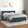 vidaXL Sommier &agrave; lattes de lit et matelas Bleu fonc&eacute; 140x200cm Velours