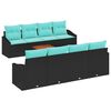 vidaXL Ensemble de canap&eacute; de jardin avec coussin 9 pcs Noir polyrotin