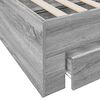 vidaXL Cadre de lit avec tiroirs sans matelas sonoma gris 100x200 cm