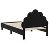 vidaXL Cadre de lit pour enfants avec t&ecirc;te de lit Noir 80 x 160 cm