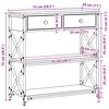 vidaXL Table Console avec tiroir ch&ecirc;ne artisanal 75 x 28 x 75 cm