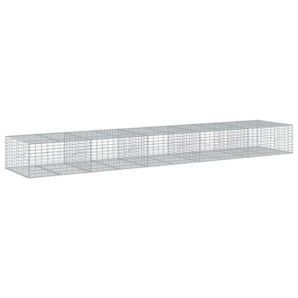 vidaXL Panier gabion avec couvercle 500x100x50 cm fer galvanis&eacute;
