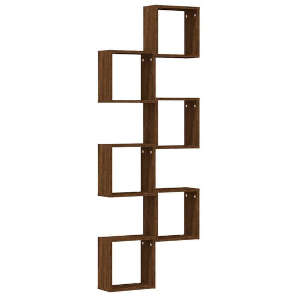 vidaXL &Eacute;tag&egrave;res murales sous forme cube 6 pcs ch&ecirc;ne marron 30x15x30cm