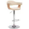 vidaXL Tabourets de bar lot de 2 cr&egrave;me bois courb&eacute; et similicuir