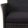 vidaXL Ensemble &agrave; manger de jardin coussins 7pcs Noir R&eacute;sine tress&eacute;e