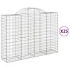 vidaXL Paniers &agrave; gabions arqu&eacute;s 25 pcs 200x50x140/160 cm Fer galvanis&eacute;