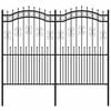 vidaXL Cl&ocirc;ture de jardin KAMPEN avec pointe en forme de lance, acier noir 240&nbsp;x&nbsp;175&nbsp;cm