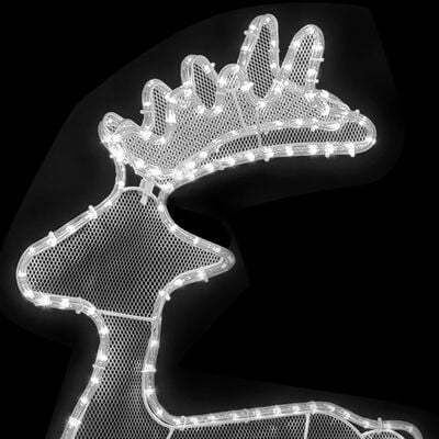 vidaXL Décoration de Noël de renne avec maille 306 LED 60x24x89 cm