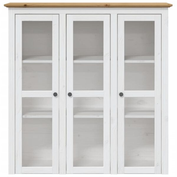 vidaXL Buffet BODO blanc et marron 115,5x43x200,5cm bois massif de pin