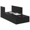 vidaXL Cadre de lit avec rangement avec porte Ch&ecirc;ne noir 90 x 190 cm