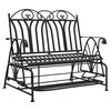 vidaXL Banc coulissant 2 places 114 cm Noir Acier
