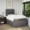 vidaXL Sommier &agrave; lattes de lit avec matelas Taupe 120x200 cm Tissu