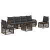 vidaXL Ensemble de canap&eacute; de jardin 7 pcs Gris et Gris fonc&eacute; polyrotin