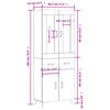 vidaXL Buffet haut Blanc 69,5x34x180 cm Bois d'ingénierie