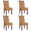 vidaXL Chaises &agrave; manger lot de 4 marron rotin naturel