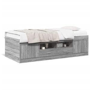 vidaXL Lit de jour avec tiroirs sans matelas sonoma gris 100x200 cm