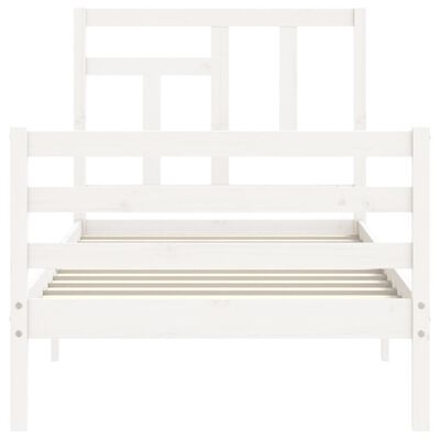 vidaXL Cadre de lit sans matelas blanc 90x200 cm bois massif