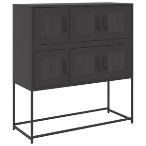 vidaXL Buffet noir 100,5x39x107 cm acier lamin&eacute; &agrave; froid
