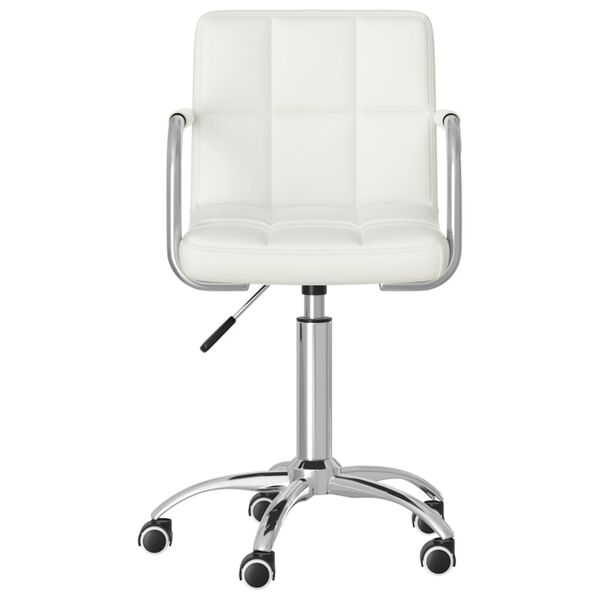 vidaXL Chaises pivotantes &agrave; manger lot de 2 blanc similicuir