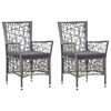 vidaXL Ensemble &agrave; manger de jardin 3 pcs Gris