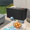 vidaXL Bo&icirc;te de stockage de jardin Anthracite 120x56x63 cm PP Rotin