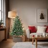 vidaXL Jupe de sapin de Noël marron Ø65x23 cm plastique