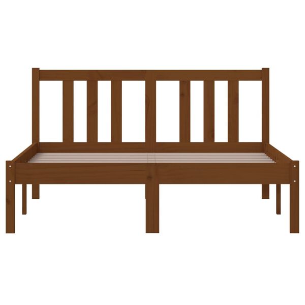 vidaXL Cadre de lit sans matelas marron miel bois massif 120x200 cm
