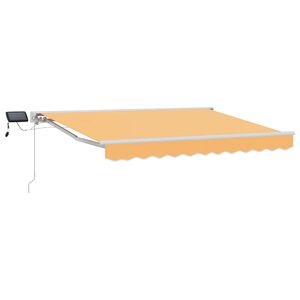vidaXL Cadre de store manuel avec LEDs Sable 5 x 3 m