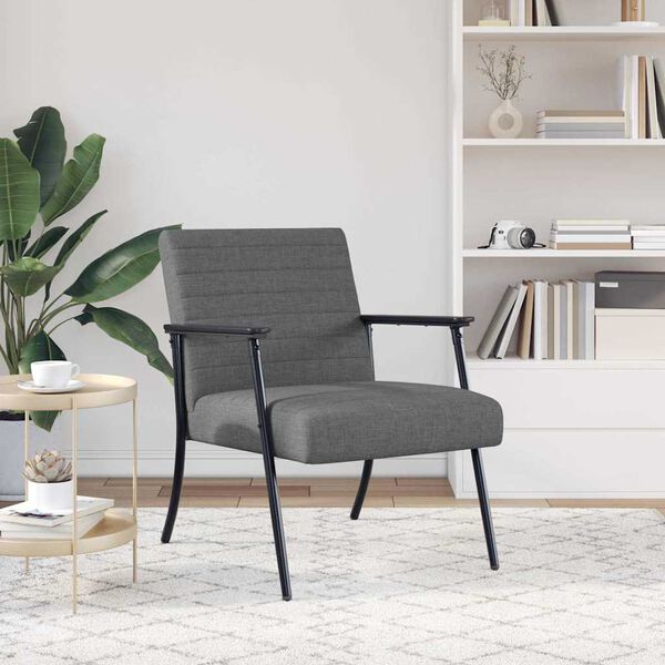 vidaXL fauteuil Gris fonc&eacute; 59 x 75 x 78 cm tissu