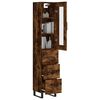 vidaXL Buffet haut Ch&ecirc;ne fum&eacute; 34,5x34x180 cm Bois d'ing&eacute;nierie