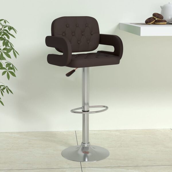 vidaXL Tabouret de bar Marron Similicuir