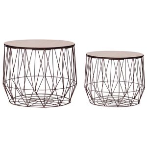 vidaXL Tables basses 2 pcs cuivre