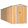 vidaXL Abri de jardin Marron clair 192x689x223 cm M&eacute;tal galvanis&eacute;